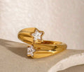 Shooting Star Ring 18k Gold Plated