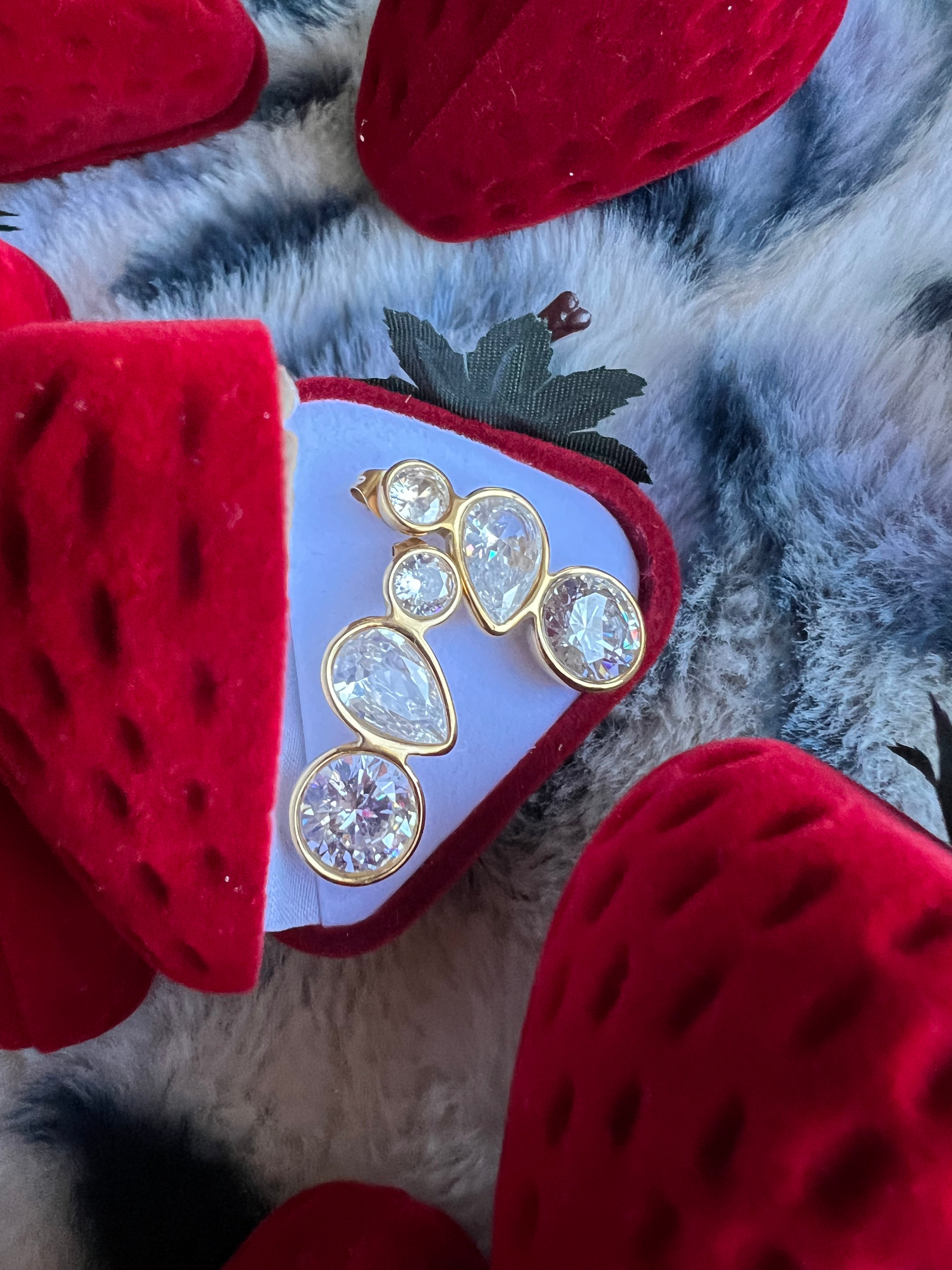 Lumiere Drop Earrings with Strawberry Case